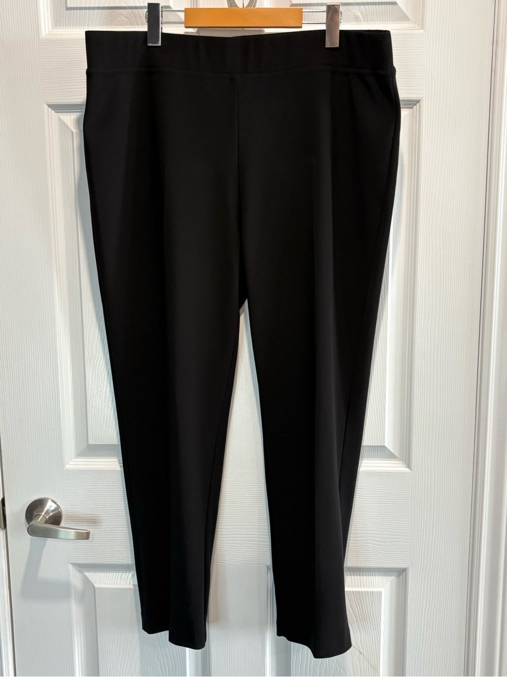 Joseph Ribkoff Silky Knit Pull-On Pants with Rhinestone Zipper Hems, Black, 18